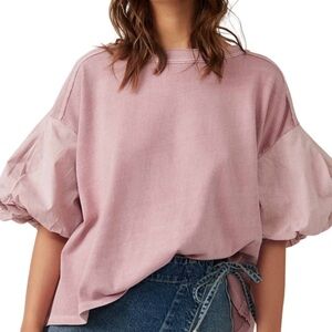 Women’s NWOT Free People Blossom Tee in Mauve/Pink